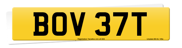 Registration number BOV 37T